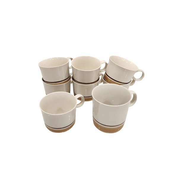 Hearthside Water Colors Japan 7 Tea Cups 1 Coffee Cup Blush Dawn Horizon Stone - Picture 1 of 6